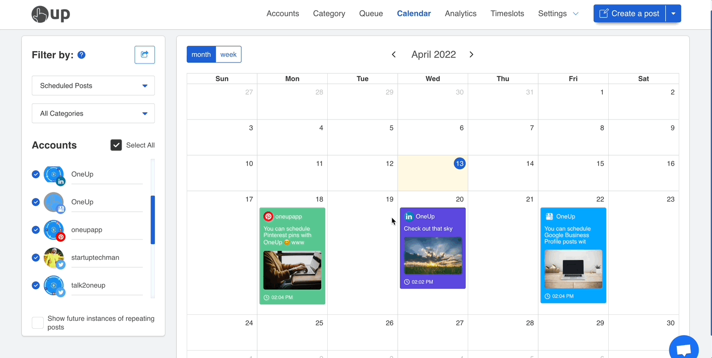 Social Media Content Calendar